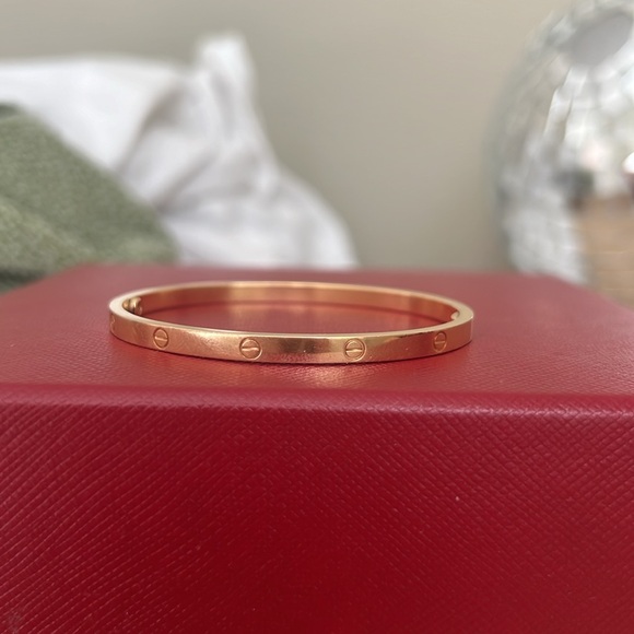 Small Cartier Love Bracelet in Rose Gold Size 16, great used condition - Picture 3 of 15